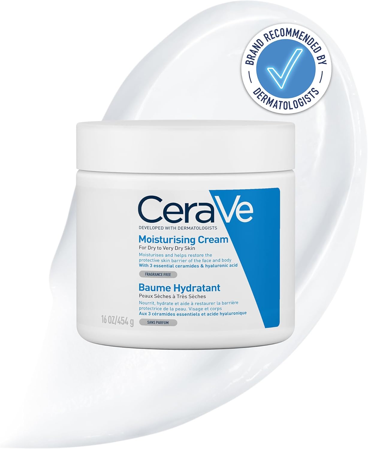 CeraVe Moisturising Cream for Dry to Very Dry Skin 454g, Face and Body