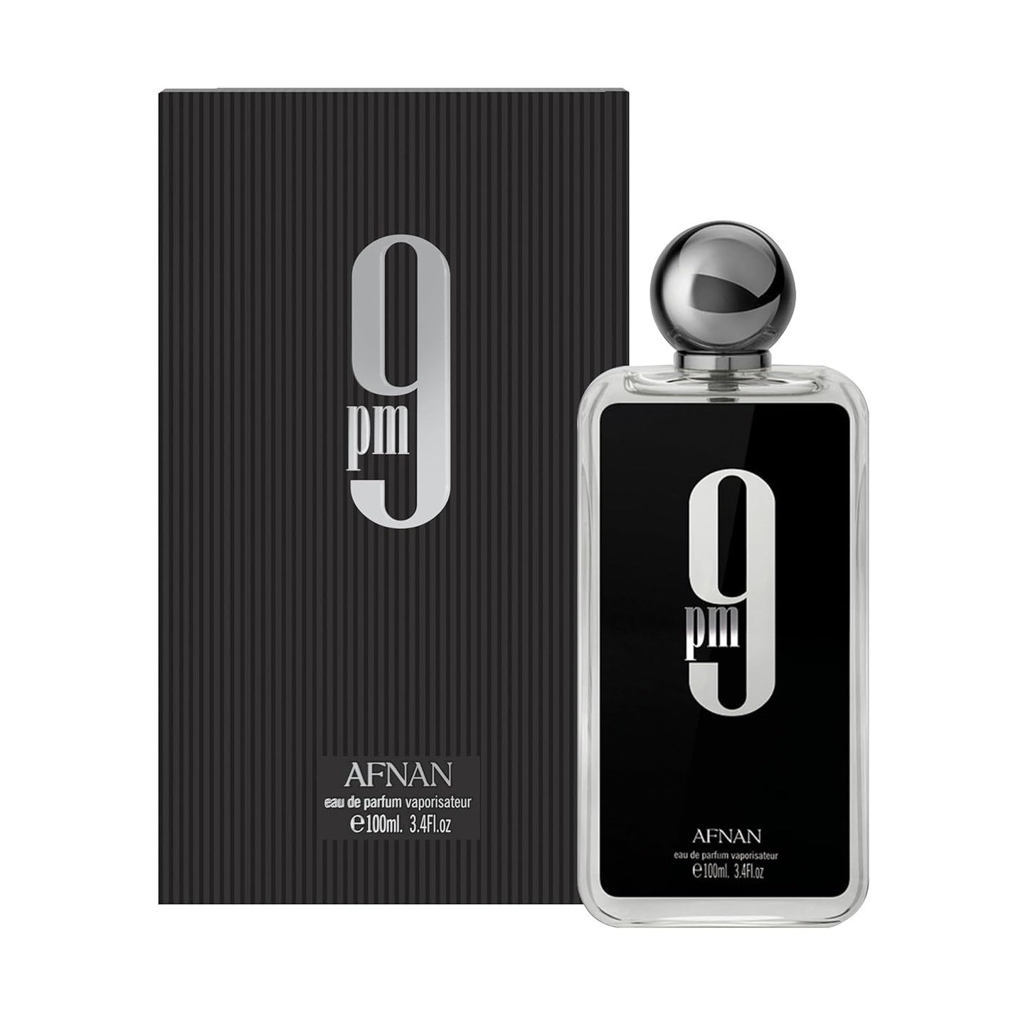 Afnan 9 PM for Men Eau de Parfum Spray, 3.4 Ounce