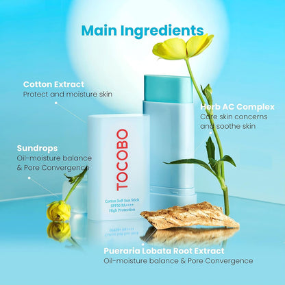 TOCOBO COTTON SOFT SUN STICK SPF50+ PA++++