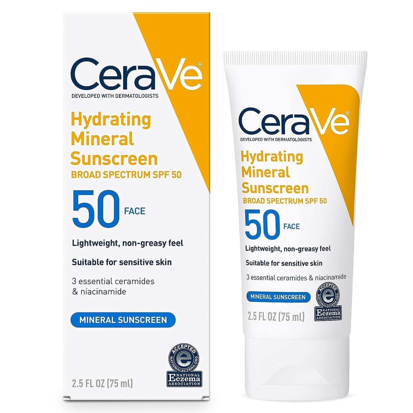 CeraVe 100% Mineral Sunscreen SPF 50 | Face sunscreen With Zinc Oxide & Titanium Dioxide